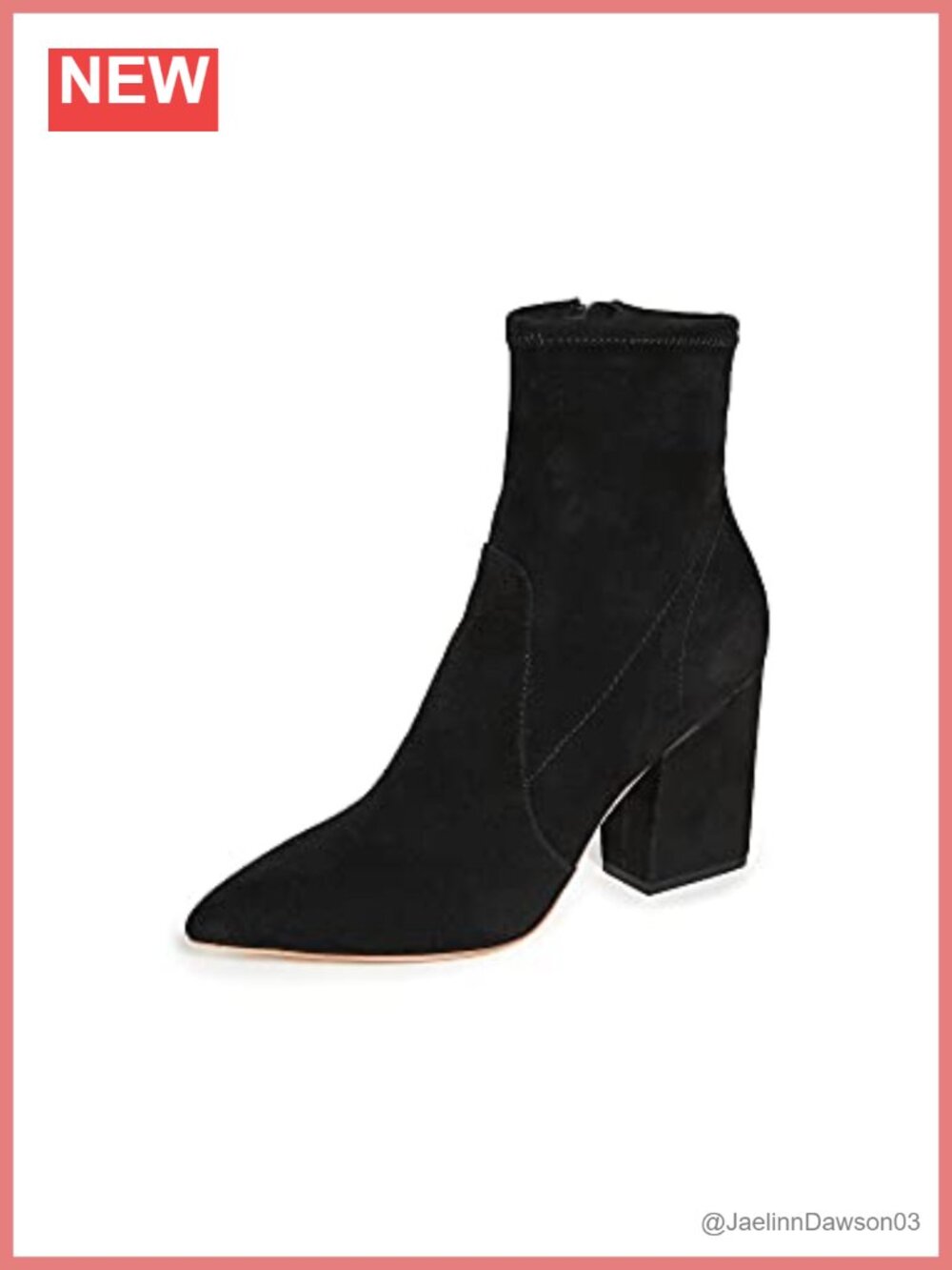 Loeffler Randall Isla Ankle Bootie Stretch Suede Chunky Heel 3in Zip Boots